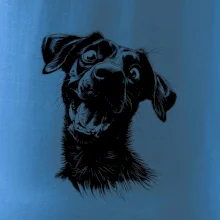 Čiernobiela karikatúra Labrador tmavý