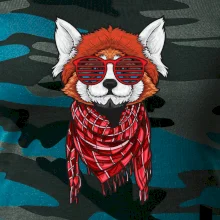 Červená panda hipster