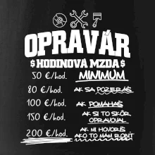 Hodinová mzda - opravár