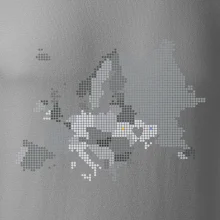Mapa Európy - srdce v Ukrajine
