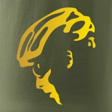 Hlava cyklista zlatá