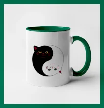 Mačky jin jang farebné