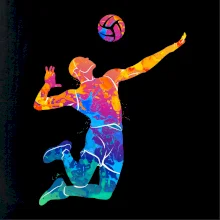 Volejbalista splash s loptou