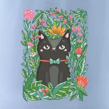 Mačka s kvetmi maľované