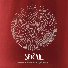 Špičák - vrstevnice v kruhu