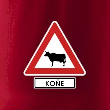 Dopravní značka - Pozor koně / kráva Dopravní značka - Pozor koně / kráva