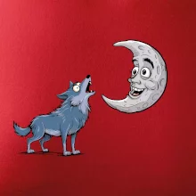 Parové tričko - Vlk a mesiac