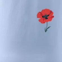 Vlčí mak kreslený na prsníku