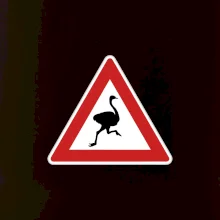 Dopravná značka - Pozor pštros