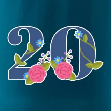 Kvetinové číslo kreslené - 20