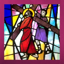 Vitráž - Ježiš a kríž