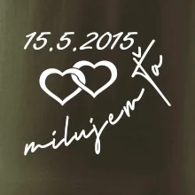 Mikina milujem ťa s dátumom na rukáve Mikina milujem ťa s dátumom na rukáve