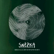Sněžka - vrstevnice v kruhu