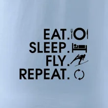 Eat sleep fly repeat - skoky na lyžiach