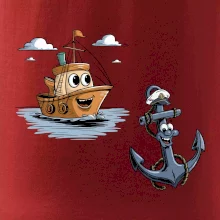 Parové tričko - Loď a kotva