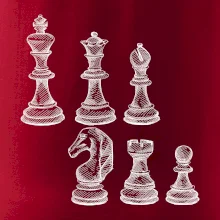 Šachové figúrky kreslené