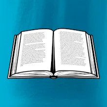 Kniha čiernobiela otvorená s textom