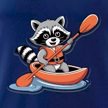 Mýval v kajaku kreslený