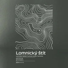 Lomnický štít - vrstevnice v obdĺžniku