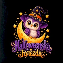 Halloweenska hviezda - sovička na mesiaci
