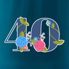 Kvetinové číslo kreslené - 40