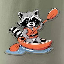 Mýval v kajaku kreslený