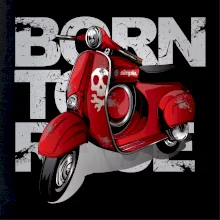 Scooter born to ride red