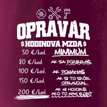 Hodinová mzda - opravár