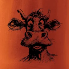 Čiernobiela karikatúra svetlá krava hlava