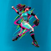 Baseballová nadhazovačka neonový pop art