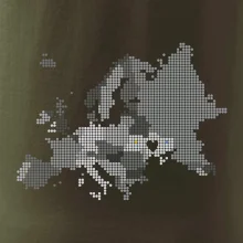 Mapa Európy - srdce v Ukrajine