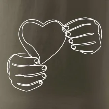 Ruka držiaca srdce jedným ťahom