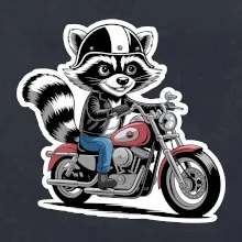 Mýval na motorke kreslený