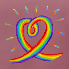 Srdce pride dúha kreslená