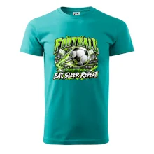 Futbalová lopta a štadión eat sleep repeat