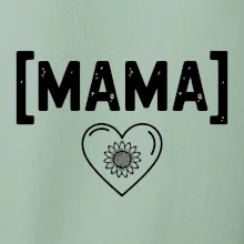 Mama nápis a srdce a slnečnice