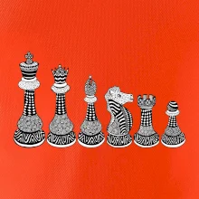 Šachové figúrky v rade - kreslené
