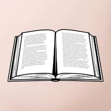 Kniha čiernobiela otvorená s textom