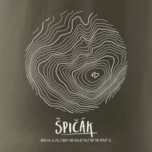 Špičák - vrstevnice v kruhu