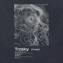 Trosky - vrstevnice v obdĺžniku
