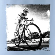 Cyklista čiernobiela cesta