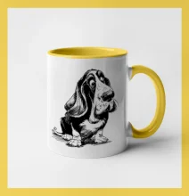 Čiernobiela karikatúra baset