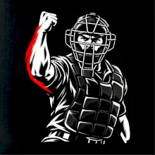 Baseballový rozhodčí signalizuje strike