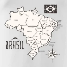Brazília mapa s názvami regiónov