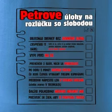Tričko na rozlúčku s úlohami vpredu
