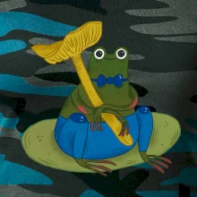 Žaba s hubou (studio-arte.cz)