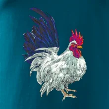 Kohút kreslený biely