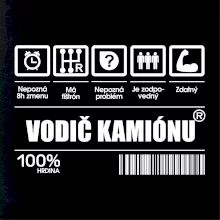 Čiarový kód - Vodič kamiónu Čiarový kód - Vodič kamiónu