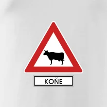 Dopravní značka - Pozor koně / kráva Dopravní značka - Pozor koně / kráva