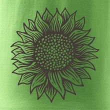 Slnečnica kreslená čiernobiela